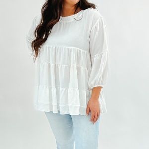 Talulah Liz Tiered Top in White
